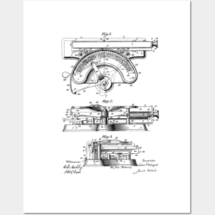 TYPEWRITER VINTAGE PATENT DRAWING Posters and Art